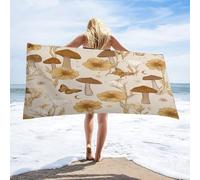 LUYYSKY Cute Abstract Boho Mushroom Quick-Drying Beach Towel, Retro Minimalist Plant Floral Animal Butterfly Pattern Travel Vacation Single Sided Pile Bathroom Towels-80 W cm x 160" L cm