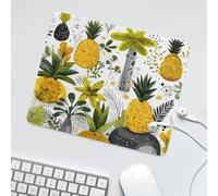 LUYYSKY Cute Abstract Fruit Pineapple Waterproof Base Mouse Pad Modern Tropical Fruit Pineapple Botanical Plant Green Leaves Print Desk Accessories Decor Lightweight Mouse Pad-30 x 25 CM