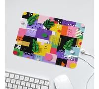 LUYYSKY Cute Abstract Leaf Print Waterproof Base Mouse Pad Funny Vintage Tropical Plant Palm Leaves Geometric Pattern Desk Accessories Decor Lightweight Mouse Pad-24 x 20 CM