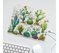 LUYYSKY Cute Abstract Realistic Cactus Non-Slip Rubber Mouse Pad Classic Watercolor Southwest Tropical Succulent Cactus Flower Mouse Pads for Computers Laptop Mouse-30 x 25 CM