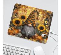 LUYYSKY Cute Cartoon Anime Gnome Waterproof Base Mouse Pad Classic Vintage Autumn Thanksgiving Botanical Plant Sunflowers Pumpkin Desk Accessories Decor Lightweight Mouse Pad-30 x 25 CM