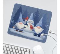 LUYYSKY Cute Cartoon Gnome Waterproof Base Mouse Pad Classic Watercolor Winter Christmas Pine Forest Animal Birds Snowman Desk Accessories Decor Lightweight Mouse Pad-30 x 25 CM