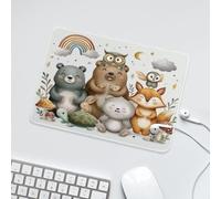 LUYYSKY Cute Cartoon Owl Fox Non-Slip Rubber Mouse Pad Classic Beautiful Rainbow Colorful Forest Animals Bear Rabbit Turtle Mouse Pads for Computers Laptop Mouse-24 x 20 CM