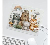 LUYYSKY Cute Cartoon Owl Fox Non-Slip Rubber Mouse Pad Classic Beautiful Rainbow Colorful Forest Animals Bear Rabbit Turtle Mouse Pads for Computers Laptop Mouse-30 x 25 CM