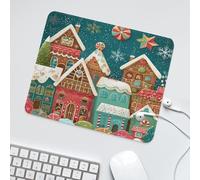 LUYYSKY Cute Classic Gingerbread House Non-Slip Rubber Mouse Pad Vintage Rustic New Year Christmas Snowflake Pine Tree Candy Print Mouse Pads for Computers Laptop Mouse-30 x 25 CM
