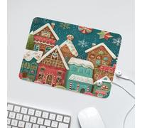 LUYYSKY Cute Classic Gingerbread House Waterproof Base Mouse Pad Vintage Rustic New Year Christmas Snowflake Pine Tree Candy Print Desk Accessories Decor Lightweight Mouse Pad-24 x 20 CM