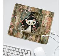 LUYYSKY Cute Funny Cartoon Cat Non-Slip Rubber Mouse Pad Abstract Anime Spring Landscape Plants Trees Flowers Animal Cat Mouse Pads for Computers Laptop Mouse-30 x 25 CM