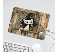 LUYYSKY Cute Funny Cartoon Cat Non-Slip Rubber Mouse Pad Abstract Anime Spring Landscape Plants Trees Flowers Animal Cat Mouse Pads for Computers Laptop Mouse-24 x 20 CM