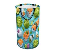 LUYYSKY Cute Realistic Sushi Versatile Storage Laundry Basket, Cartoon Japanese Asian Food Theme Sushi Large Capacity Bathroom Hamper With Handle