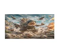 LUYYSKY Cute Rustic Squirrel Absorbent Beach Towel, Funny Vintage Ethnic American Soldier War Theme Wildlife Outdoor Single-Sided Velvet Beach Towel