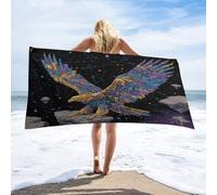 LUYYSKY Fantasy Abstract Bald Eagle Quick-Drying Beach Towel, Beautiful Cool Space Starry Sky Constellation Bird Animal Bald Eagle Travel Vacation Single Sided Pile Bathroom Towels-80"W cm x 160"L cm