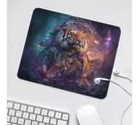 LUYYSKY Fantasy Abstract Western Tiger Waterproof Base Mouse Pad Beautiful Bohemian Galaxy Animals Tiger Rose Floral Dreamcatcher Desk Accessories Decor Lightweight Mouse Pad-30 x 25 CM