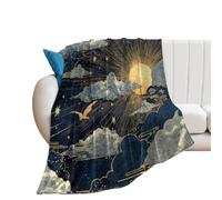 LUYYSKY Fantasy Abstract Wonderland Forest Flannel Blanket Bedding Sofa Decor Rustic Beautiful Galaxy Star Cloud Pattern Soft Warm Throw Blanket