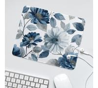 LUYYSKY Fantasy Beautiful Boho Blue Floral Waterproof Base Mouse Pad Funny Classic Botanical Flowers Pattern Desk Accessories Decor Lightweight Mouse Pad-30 x 25 CM