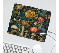 LUYYSKY Fantasy Bohemian Botanical Mushroom Non-Slip Rubber Mouse Pad Beautiful Natural Tropical Rainforest Plants Mushroom Floral Print Mouse Pads for Computers Laptop Mouse-30 x 25 CM