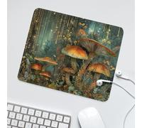 LUYYSKY Fantasy Bohemian Forest Mushrooms Waterproof Base Mouse Pad Abstract Botanical Tropical Jungle Plant Mushrooms Desk Accessories Decor Lightweight Mouse Pad-30 x 25 CM