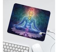 LUYYSKY Fantasy Classic Indian Yoga Waterproof Base Mouse Pad Beautiful Exotic Botanical Plant Mandala Floral Mythical Pattern Desk Accessories Decor Lightweight Mouse Pad-30 x 25 CM