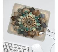 LUYYSKY Fantasy Classic Mandala Flower Non-Slip Rubber Mouse Pad Beautiful Bohemian Botanical Plant Aztec Flower Print Mouse Pads for Computers Laptop Mouse-30 x 25 CM