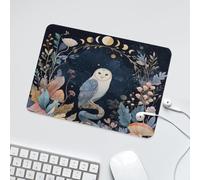 LUYYSKY Fantasy Funny Owl Waterproof Base Mouse Pad Classic Bohemian Full Moon Night Forest Animal Owl Flowers Mushroom Desk Accessories Decor Lightweight Mouse Pad-24 x 20 CM