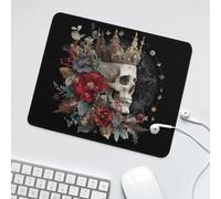 LUYYSKY Fantasy Gothic Ethnic Skull Non-Slip Rubber Mouse Pad Classic Vintage Bohemian Skull Skeleton Mysterious Pattern Mouse Pads for Computers Laptop Mouse-30 x 25 CM