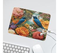 LUYYSKY Fantasy Watercolor Animals Bird Waterproof Base Mouse Pad Beautiful Abstract Tropical Jungle Waterfall Bird Plants Flowers Desk Accessories Decor Lightweight Mouse Pad-24 x 20CM