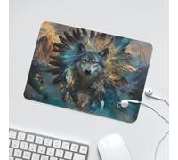 LUYYSKY Fantasy Wildlife Wolf Waterproof Base Mouse Pad Colorful Natural Mountain Native Americans Tribal Dreamcatcher Desk Accessories Decor Lightweight Mouse Pad-24 x 20CM