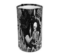 LUYYSKY Funny Abstract Gothic Skeleton Collapsible Dirty Clothes Basket, Mid Century Rustic Halloween Animal Owl Bats Horror Skull Portable Clothes Storage Basket