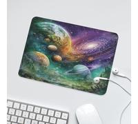 LUYYSKY Funny Abstract Neon Galaxy Non-Slip Rubber Mouse Pad Cool Fantasy Universe Outer Space Nebula Planet Constellation Planet Mouse Pads for Computers Laptop Mouse-24 x 20 CM