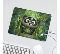 LUYYSKY Funny Cartoon Asian Panda Non-Slip Rubber Mouse Pad Japanese Classic Plant Bamboo Forest Green Leaves Animal Panda Mouse Pads for Computers Laptop Mouse-24 x 20 CM