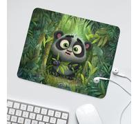 LUYYSKY Funny Cartoon Asian Panda Waterproof Base Mouse Pad Japanese Classic Plant Bamboo Forest Green Leaves Animal Panda Desk Accessories Decor Lightweight Mouse Pad-30 x 25 CM