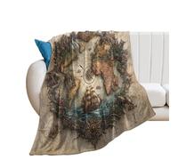 LUYYSKY Funny Classic Nautical Old Map Lightweight Flannel Blanket Beautiful Antique Map Illustration Ocean Sailboat Compass Cozy Soft Throw Blanket, 150x200 cm