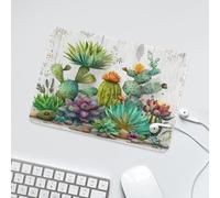 LUYYSKY Funny Cute Realistic Cactus Waterproof Base Mouse Pad Beautiful Classic Western Tropical Succulent Cactus Flower Desk Accessories Decor Lightweight Mouse Pad-24 x 20 CM