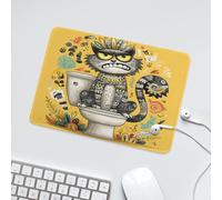 LUYYSKY Funny Pop Art Japanese Anime Cat Non-Slip Rubber Mouse Pad Beautiful Classic Bathroom Animal Cat Jungle Plant Mouse Pads for Computers Laptop Mouse-24 x 20 CM