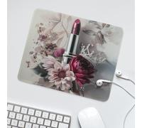 LUYYSKY Luxury Women Lipstick Theme Waterproof Base Mouse Pad Fashion Girls Makeup Hello Gorgeous Mid Century Floral Desk Accessories Decor Lightweight Mouse Pad-30 x 25 CM