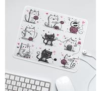 LUYYSKY Minimalist Cartoon Cute Kitten Waterproof Base Mouse Pad Colorful Funny Japanese Anime Animal Kitten Pattern Desk Accessories Decor Lightweight Mouse Pad-30 x 25 CM