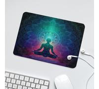 LUYYSKY Modern Abstract Indian Yoga Non-Slip Rubber Mouse Pad Classic Rustic Botanical Plant Mandala Flowers Mysterious Pattern Mouse Pads for Computers Laptop Mouse-24 x 20 CM
