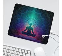 LUYYSKY Modern Abstract Indian Yoga Waterproof Base Mouse Pad Classic Rustic Botanical Plant Mandala Flowers Mysterious Pattern Desk Accessories Decor Lightweight Mouse Pad-30 x 25 CM