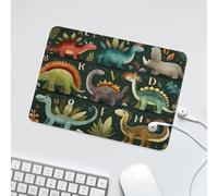 LUYYSKY Modern Classic Cartoon Dinosaurs Non-Slip Rubber Mouse Pad Cute Watercolor Alphabet ABC Jungle Animals Dinosaurs Mouse Pads for Computers Laptop Mouse-24 x 20 CM