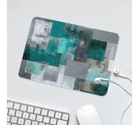 LUYYSKY Modern Classic Grey&Green Pattern Waterproof Base Mouse Pad Beautiful Retro Patchwork Marble Art Geometric Print Desk Accessories Decor Lightweight Mouse Pad-24 x 20 CM