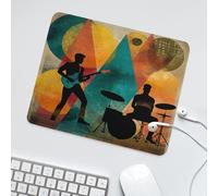 LUYYSKY Modern Music Band Theme Non-Slip Rubber Mouse Pad Classic Abstract Musical Instruments Guitar Drum Kit Print Mouse Pads for Computers Laptop Mouse-30 x 25 CM