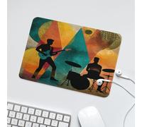 LUYYSKY Modern Music Band Theme Non-Slip Rubber Mouse Pad Classic Abstract Musical Instruments Guitar Drum Kit Print Mouse Pads for Computers Laptop Mouse-24 x 20 CM