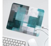 LUYYSKY Modern Vintage Grey&Green Pattern Waterproof Base Mouse Pad Classic Mid Century Patchwork Marble Art Geometric Print Desk Accessories Decor Lightweight Mouse Pad-30 x 25 CM