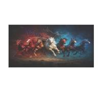 LUYYSKY Realistic Retro Horse Absorbent Beach Towel, Rustic American Western Desert Farm Animal Running Horse Outdoor Single-Sided Velvet Beach Towel