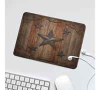 LUYYSKY Retro Abstract Star Print Waterproof Base Mouse Pad Beautiful Western Art Texas Star Pattern Wooden Board Desk Accessories Decor Lightweight Mouse Pad-24 x 20 CM