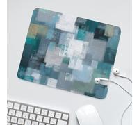 LUYYSKY Retro Aesthetic Grey&Green Pattern Non-Slip Rubber Mouse Pad Modern Art Patchwork Marble Art Print Geometric Print Mouse Pads for Computers Laptop Mouse-30 x 25 CM