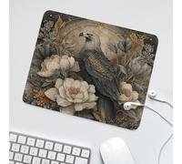 LUYYSKY Retro Beautiful Spring Eagle Non-Slip Rubber Mouse Pad Modern Abstract Forest Garden Animal Bald Eagle Plant Flower Mouse Pads for Computers Laptop Mouse-30 x 25 CM
