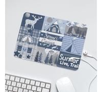 LUYYSKY Retro Cabin Plaid Wildlife Deer Waterproof Base Mouse Pad Rustic Forest Anime Deer Desk Accessories Decor Lightweight Mouse Pad-24 x 20 CM