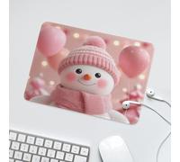 LUYYSKY Retro Classic New Year Cute Snowman Non-Slip Rubber Mouse Pad Fantasy Funny Winter Christmas Snowman Balloon Pattern Mouse Pads for Computers Laptop Mouse-24 x 20 CM