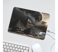 LUYYSKY Retro Mid Century Pyramid Non-Slip Rubber Mouse Pad Fantasy Ethnic Ancient Full Moon Egyptian Architecture Mouse Pads for Computers Laptop Mouse-24 x 20 CM