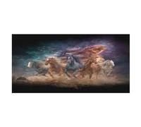 LUYYSKY Rustic American Horse Absorbent Beach Towel, Retro Realistic Western Desert Farm Animal Running Horse Outdoor Single-Sided Velvet Beach Towel